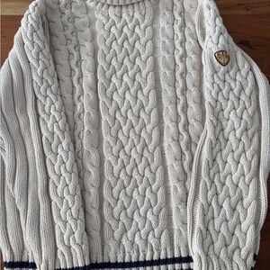 Men's Classic Cream Turtleneck Sweater